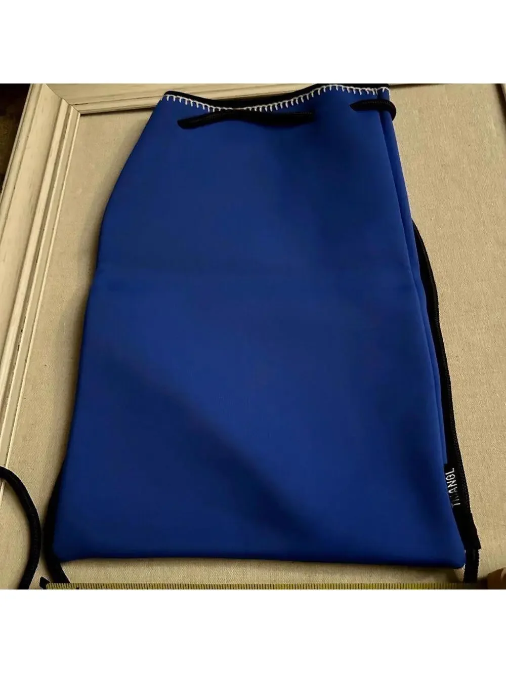 Triangl swimwear neoprene royal blue backpack travel pouchw black detail NWOT
